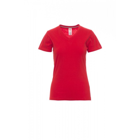 KOSZULKA T-SHIRT SEREK DAMSKA V-NECK LADY - CZERWONY