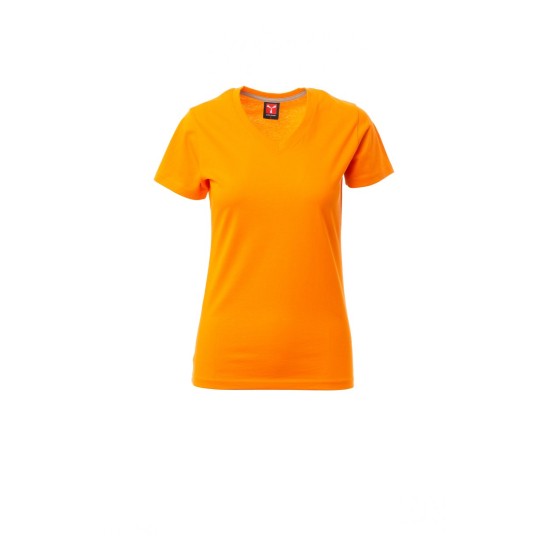 KOSZULKA T-SHIRT SEREK DAMSKA V-NECK LADY - POMARAŃCZOWY