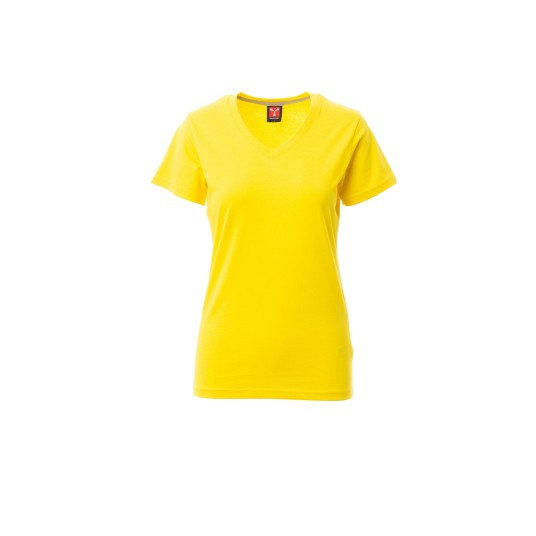 KOSZULKA T-SHIRT SEREK DAMSKA V-NECK LADY - ŻÓŁTY