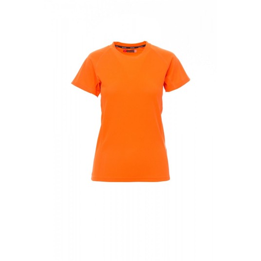 KOSZULKA T-SHIRT SPORTOWA DAMSKA RUNNER LADY - POMARAŃCZOWY FLUO