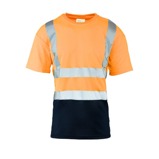 KOSZULKA Z PASAMI ODBLASKOWYMI BRIXTON FLASH 50-50 160G - POMARAŃCZOWY