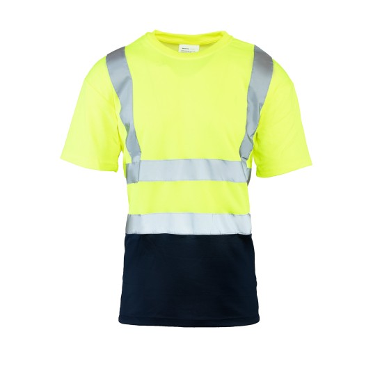 KOSZULKA Z PASAMI ODBLASKOWYMI BRIXTON FLASH 50-50 160G - ŻÓŁTY