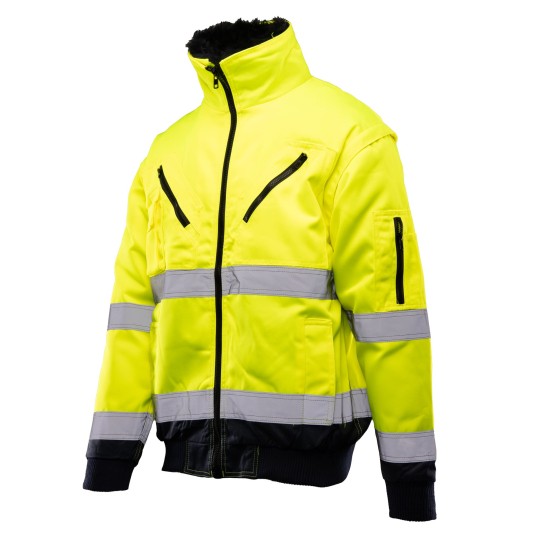 KURTKA BENEFIT BOMBER HI-VI 3W1 - GRANATOWY-ŻÓŁTY