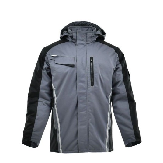 KURTKA DŁUGA OCIEPLANA STANDARD WINTER CIEMNOSZARY