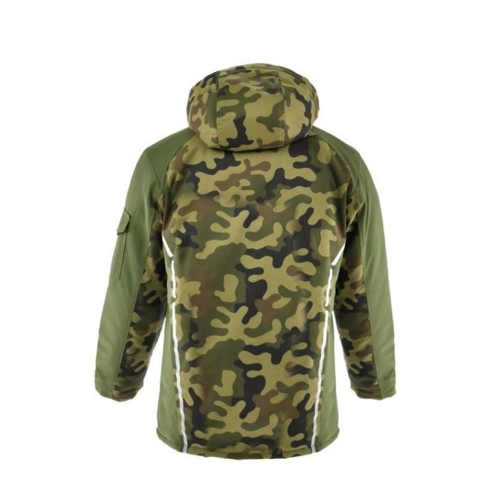 KURTKA DŁUGA OCIEPLANA STANDARD WINTER ZIELONY CAMO