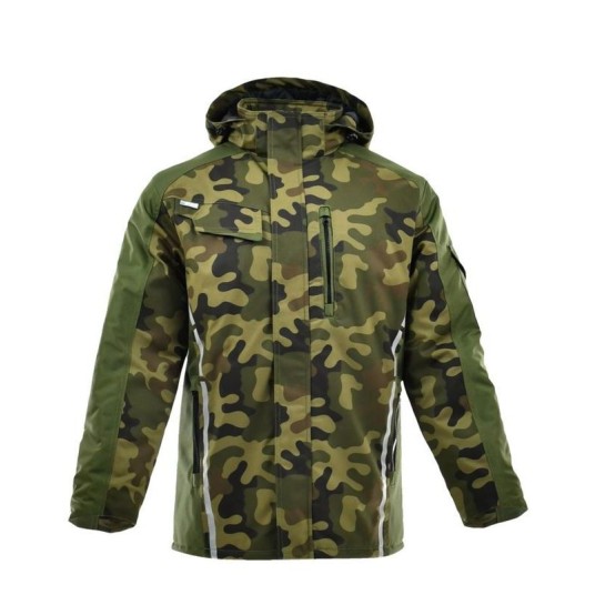 KURTKA DŁUGA OCIEPLANA STANDARD WINTER ZIELONY CAMO