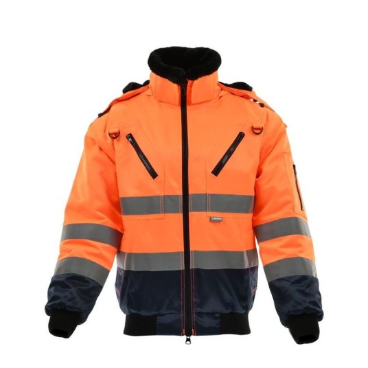 KURTKA KRÓTKA OCIEPLANA ALPHA WINTER HV POMARAŃCZOWY ODBLASKOWY
