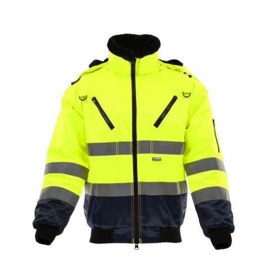 KURTKA KRÓTKA OCIEPLANA ALPHA WINTER HV ZÓŁTY ODBLASKOWY