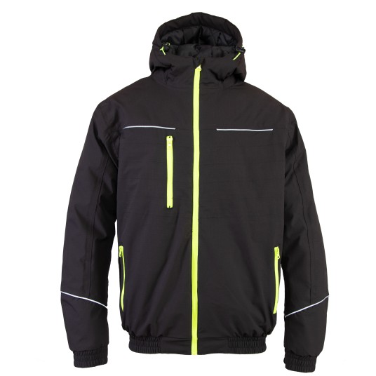 KURTKA OCIEPLANA BENEFIT SAFE - CZARNY-ŻÓŁTY