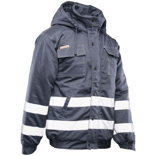 KURTKA OCIEPLANA BRIXTON SNOW PASY ODBLASKOWE - STALOWY