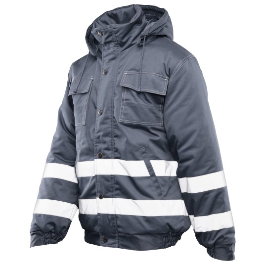 KURTKA OCIEPLANA BRIXTON SNOW PASY ODBLASKOWE - STALOWY