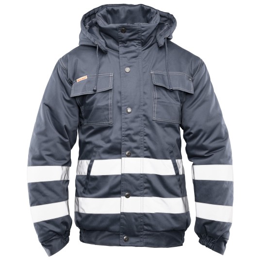 KURTKA OCIEPLANA BRIXTON SNOW PASY ODBLASKOWE - STALOWY