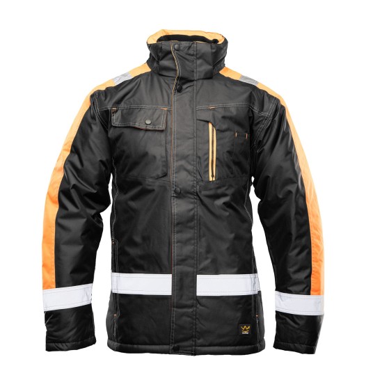 KURTKA OCIEPLANA SEVEN KINGS RIVAL - CZARNY-POMARAŃCZOWY