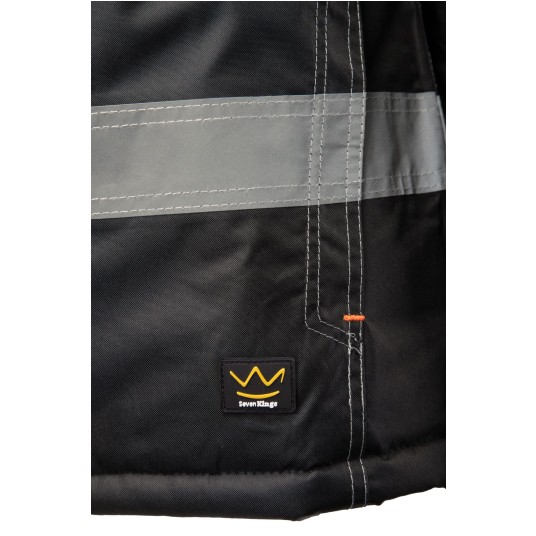 KURTKA OCIEPLANA SEVEN KINGS RIVAL - CZARNY-POMARAŃCZOWY