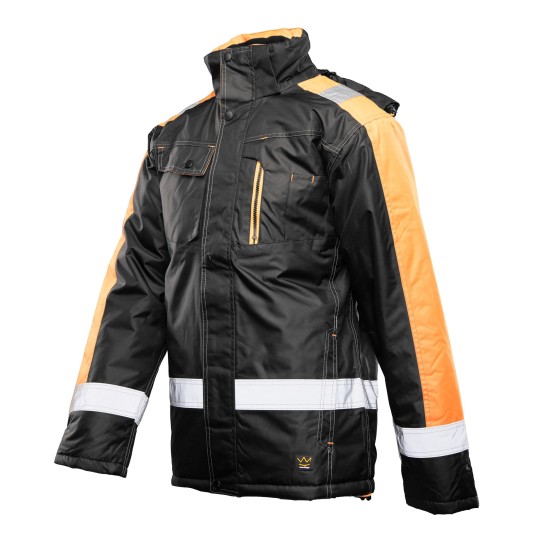 KURTKA OCIEPLANA SEVEN KINGS RIVAL - CZARNY-POMARAŃCZOWY