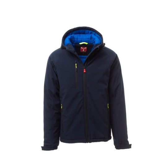 KURTKA OCIEPLANA SOFTSHELL Z KAPTUREM MĘSKA GALE PAD - GRANATOWY/KRÓLEWSKI NIEBIESKI