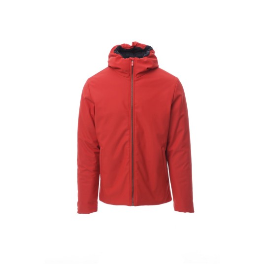 KURTKA OCIEPLANA SOFTSHELL Z KAPTUREM MĘSKA OREGON - CZERWONY/GRANATOWY