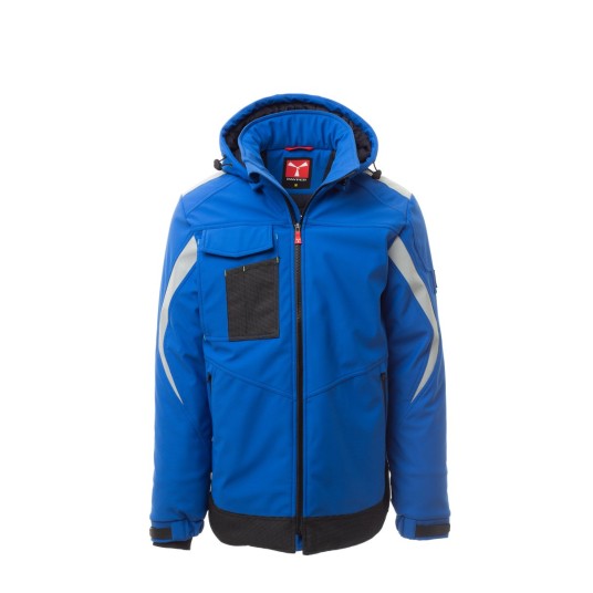 KURTKA OCIEPLANA SOFTSHELL Z KAPTUREM MĘSKA WONDER PAD - KRÓLEWSKI NIEBIESKI/GRANATOWY