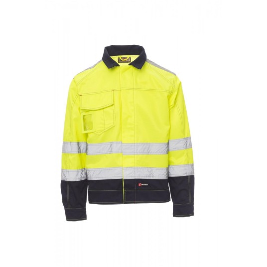 KURTKA ODBLASKOWA MĘSKA SAFE HI-VI - ŻÓŁTY FLUO/GRANATOWY