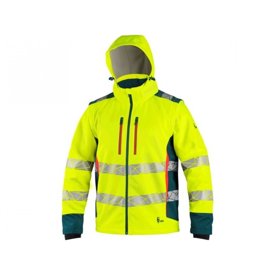 KURTKA OSTRZEGAWCZA SOFTSHELL CXS BEDFORD MĘSKA - ŻÓŁTY