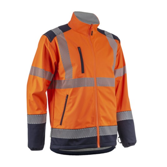 KURTKA OSTRZEGAWCZA SOFTSHELL KAZAN HV - POMARAŃCZOWY