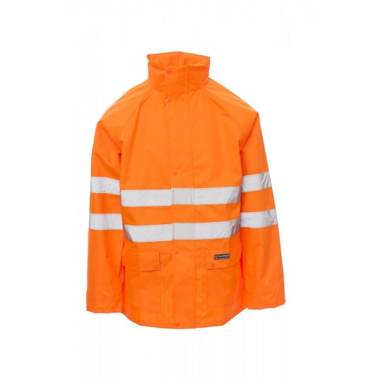 KURTKA PRZECIWDESZCZOWA ODBLASKOWA MĘSKA HURRICANE-JACKET - POMARAŃCZOWY FLUO