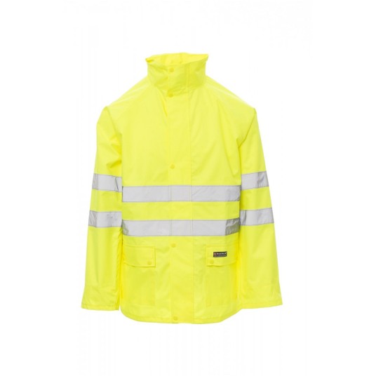 KURTKA PRZECIWDESZCZOWA ODBLASKOWA MĘSKA HURRICANE-JACKET - ŻÓŁTY FLUO