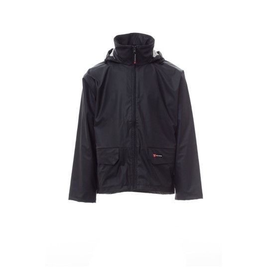 KURTKA PRZECIWDESZCZOWA ODBLASKOWA PU MĘSKA DRY-JACKET - GRANATOWY