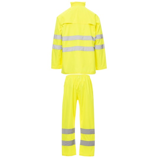 KURTKA PRZECIWDESZCZOWA OSTRZEGAWCZA HIVIS HI-VI RAINSET - ŻÓŁTY FLUO