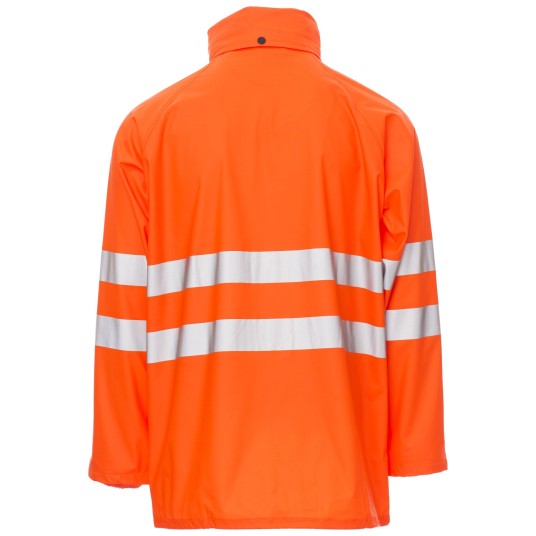 KURTKA PRZECIWDESZCZOWA OSTRZEGAWCZA HIVIS RIVER-JACKET - POMARAŃCZOWY FLUO