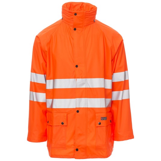 KURTKA PRZECIWDESZCZOWA OSTRZEGAWCZA HIVIS RIVER-JACKET - POMARAŃCZOWY FLUO