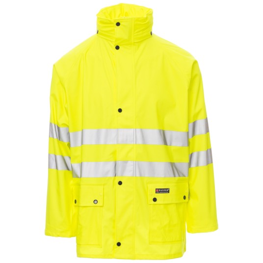 KURTKA PRZECIWDESZCZOWA OSTRZEGAWCZA HIVIS RIVER-JACKET - ŻÓŁTY FLUO