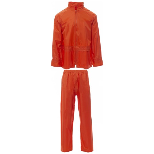 KURTKA PRZECIWDESZCZOWA OSTRZEGAWCZA HIVIS SET-NYLON - POMARAŃCZOWY FLUO