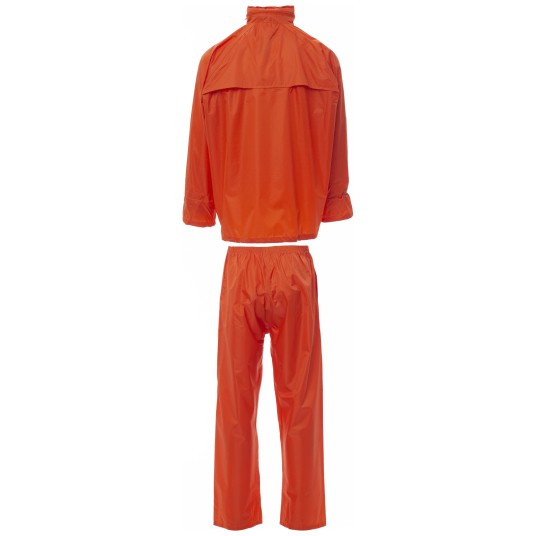 KURTKA PRZECIWDESZCZOWA OSTRZEGAWCZA HIVIS SET-NYLON - POMARAŃCZOWY FLUO