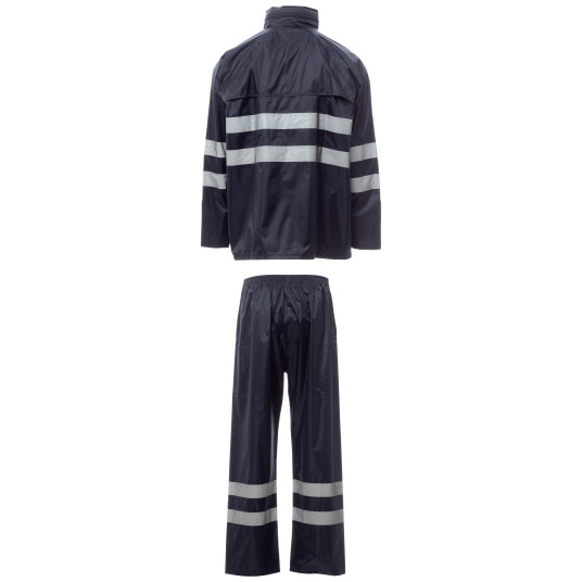 KURTKA PRZECIWDESZCZOWA OSTRZEGAWCZA HIVIS SET- NYLON REFLEX - GRANATOWY