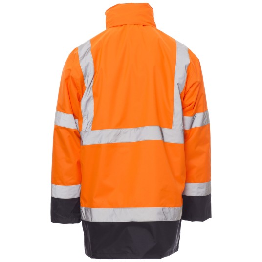 KURTKA ROBOCZA OSTRZEGAWCZA HIVIS DOCKYARD - POMARAŃCZOWY FLUO-GRANATOWY