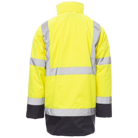 KURTKA ROBOCZA OSTRZEGAWCZA HIVIS DOCKYARD - ŻÓŁTY FLUO-GRANATOWY