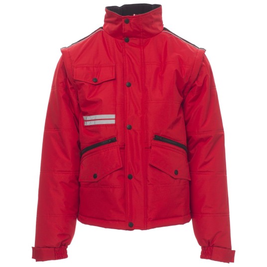 KURTKA ROBOCZA OSTRZEGAWCZA HIVIS FIGHTER 2.0 - CZERWONY-CZARNY