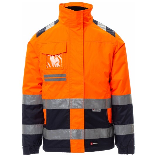 KURTKA ROBOCZA OSTRZEGAWCZA HIVIS HISPEED LADY - POMARAŃCZOWY FLUO-GRANATOWY