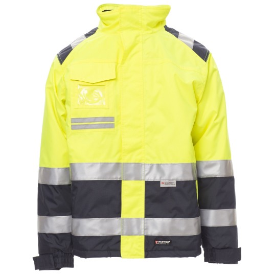 KURTKA ROBOCZA OSTRZEGAWCZA HIVIS HISPEED - ŻÓŁTY FLUO-GRANATOWY