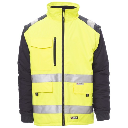 KURTKA ROBOCZA OSTRZEGAWCZA HIVIS HIWAY - ŻÓŁTY FLUO-GRANATOWY