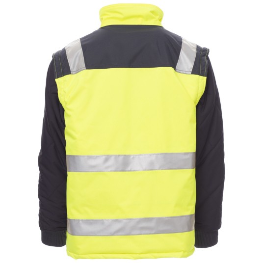 KURTKA ROBOCZA OSTRZEGAWCZA HIVIS HIWAY - ŻÓŁTY FLUO-GRANATOWY