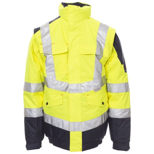 KURTKA ROBOCZA Z KAPTUREM INTERSTATE - ŻÓŁTY FLUO-GRANATOWY