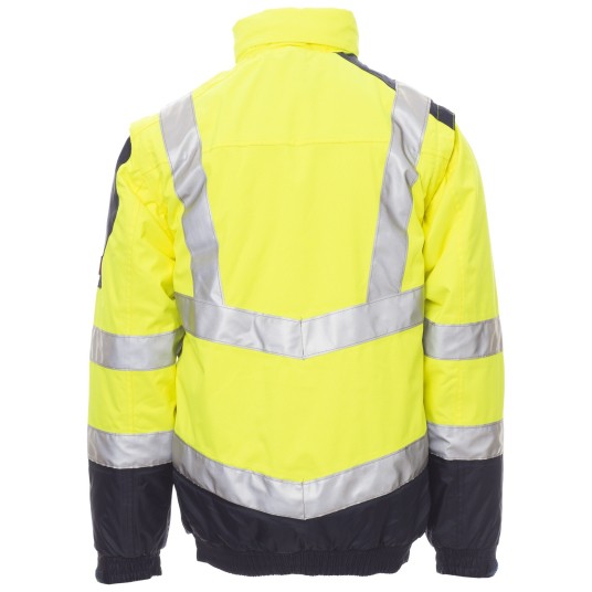 KURTKA ROBOCZA Z KAPTUREM INTERSTATE - ŻÓŁTY FLUO-GRANATOWY