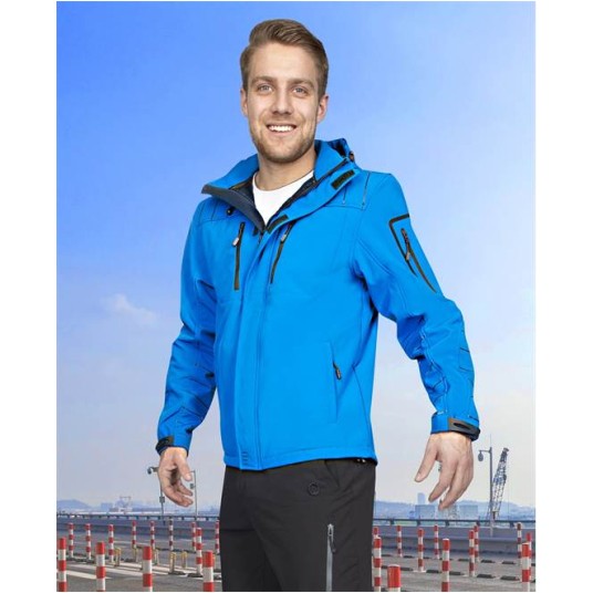 KURTKA SOFTSHELL 4TECH MĘSKA - NIEBIESKI