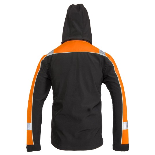 KURTKA SOFTSHELL BENEFIT RIVAL OCIEPLANA - CZARNY-POMARAŃCZOWY