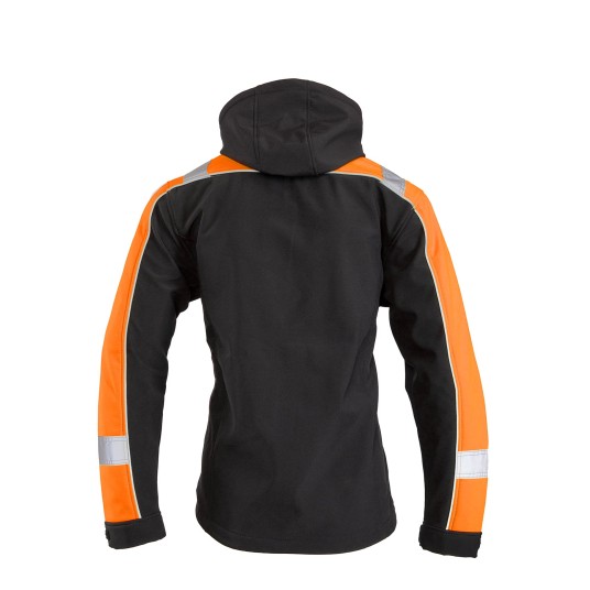 KURTKA SOFTSHELL BENEFIT RIVAL OCIEPLANA - CZARNY-POMARAŃCZOWY