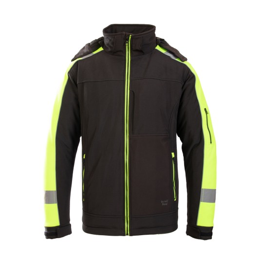 KURTKA SOFTSHELL BENEFIT RIVAL OCIEPLANA - CZARNY-ŻÓŁTY