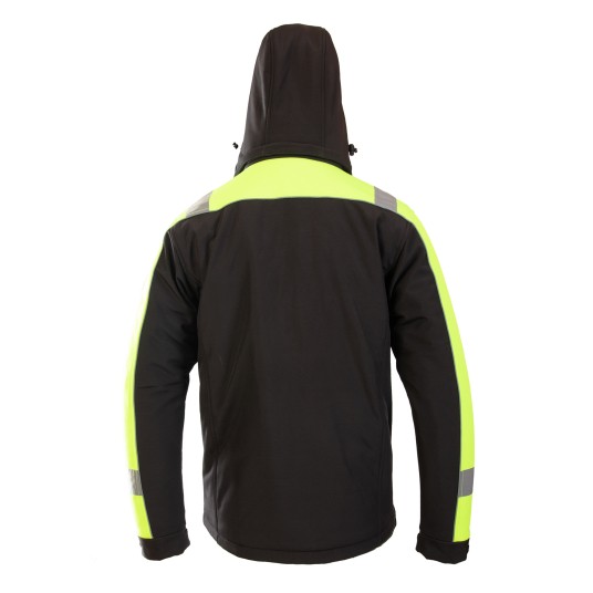 KURTKA SOFTSHELL BENEFIT RIVAL OCIEPLANA - CZARNY-ŻÓŁTY