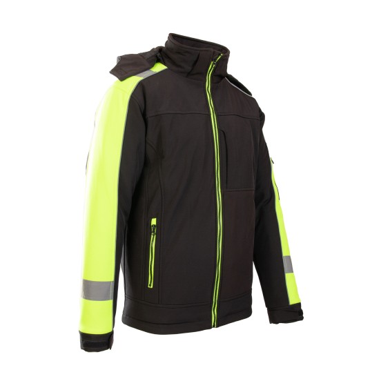 KURTKA SOFTSHELL BENEFIT RIVAL OCIEPLANA - CZARNY-ŻÓŁTY